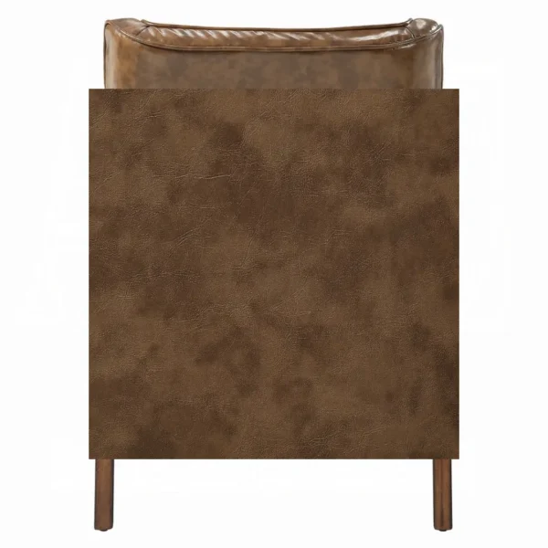 Harvey Brown Leather Dining Armchair Set of 2 by ACME - Image 2