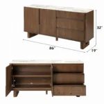 Harvey Walnut Buffet Cabinet with Ceramic Top by ACME - Image 5