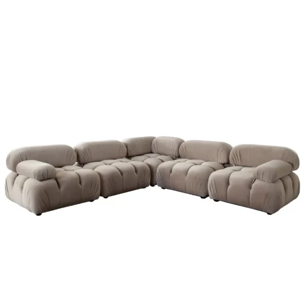 Paloma 5PC Velvet Sectional Sofa By Diamond Sofa - Image 3