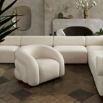 Quantum Swivel Curved Accent Chair By Diamond Sofa