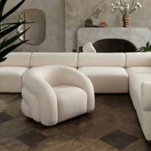 Quantum Swivel Curved Accent Chair By Diamond Sofa