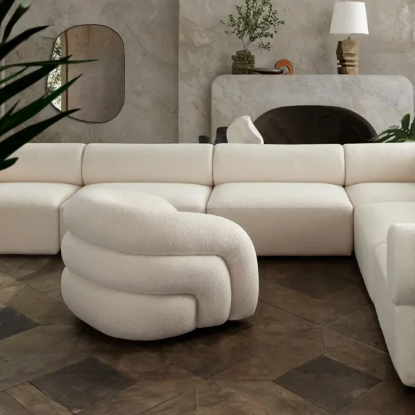 Quantum Swivel Curved Accent Chair By Diamond Sofa - Image 3