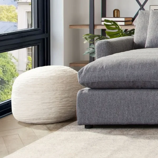 Modern Round Accent Pouf By Diamond Sofa - Image 8