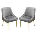 Quinn Grey Upholstered Dining Chair Set of 2 By Diamond Sofa - Image 2