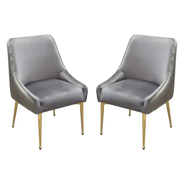 Quinn Grey Upholstered Dining Chair Set of 2 By Diamond Sofa - Image 2
