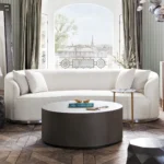 Raven Light Cream Velvet Sofa By Diamond Sofa