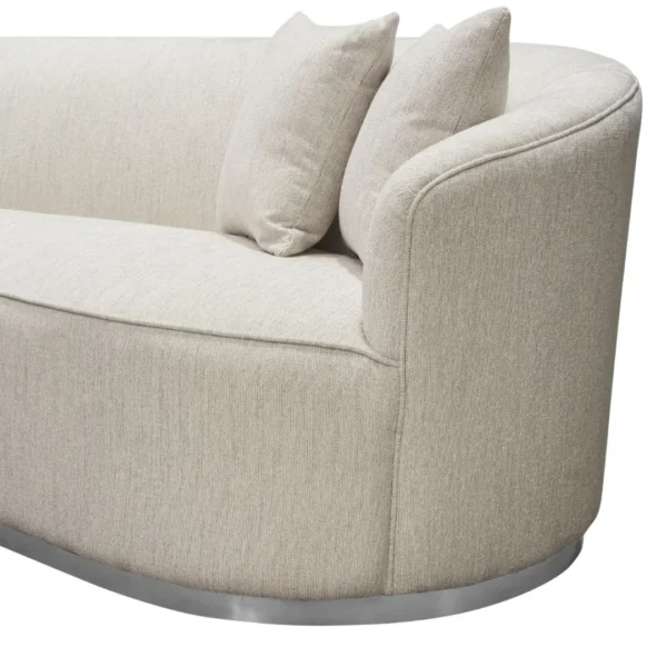 Raven Light Cream Velvet Sofa By Diamond Sofa - Image 5