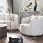 Raven Light Cream Upholstered Chair By Diamond Sofa