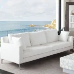 Seattle Linen White Upholstered Sofa By Diamond Sofa