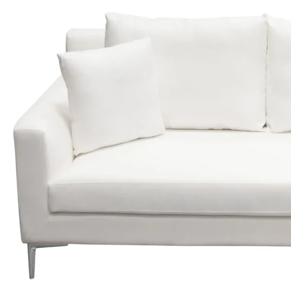 Seattle Linen White Upholstered Sofa By Diamond Sofa - Image 3