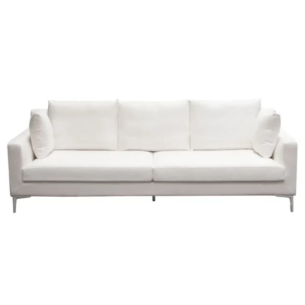 Seattle Linen White Upholstered Sofa By Diamond Sofa - Image 2