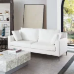 Seattle Linen White Upholstered Sofa By Diamond Sofa - Image 9