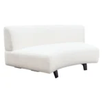 Vesper Armless Curved Sofa in White By Diamond Sofa