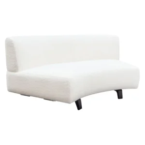 Vesper Armless Curved Sofa in White By Diamond Sofa