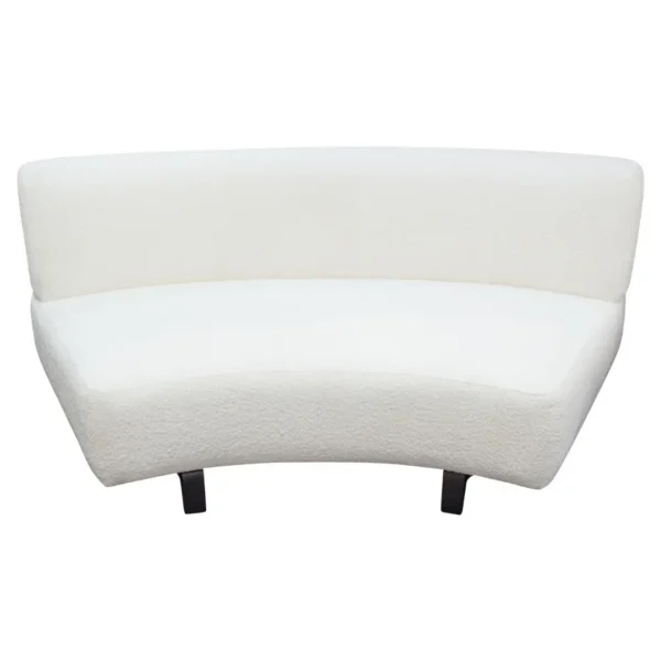 Vesper Armless Curved Sofa in White By Diamond Sofa - Image 2
