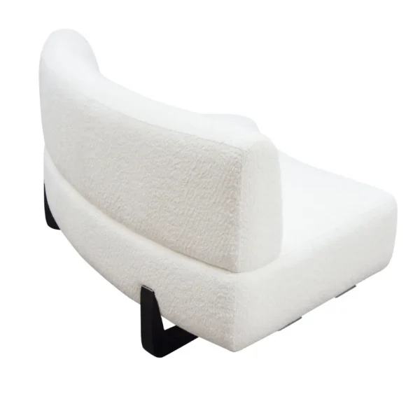 Vesper Armless Curved Sofa in White By Diamond Sofa - Image 4
