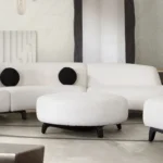 Vesper Round Ottoman in White By Diamond Sofa