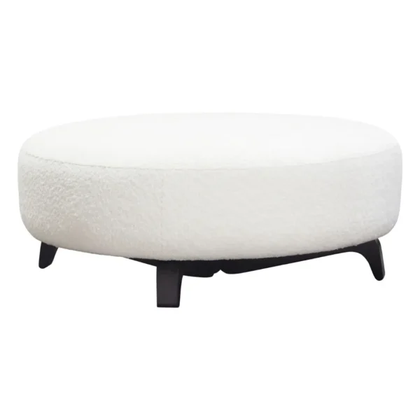 Vesper Round Ottoman in White By Diamond Sofa - Image 3