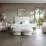 Wave Curved Modern Bench for Bedroom By Diamond Sofa