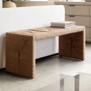 Jute Woven Contemporary Bedroom Bench By Diamond Sofa