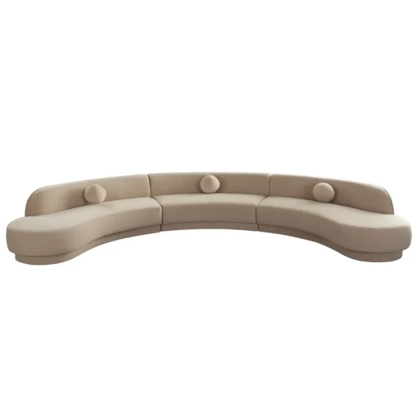 Zelda 3PC Curved Sectional Sofa By Diamond Sofa - Image 2