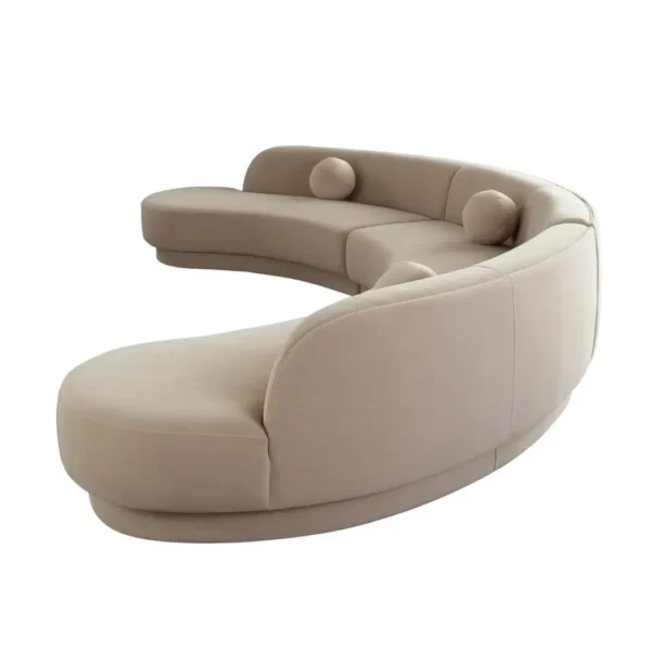 Zelda 3PC Curved Sectional Sofa By Diamond Sofa - Image 3
