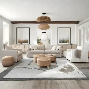 Jute Accent Ottoman Stool By Diamond Sofa