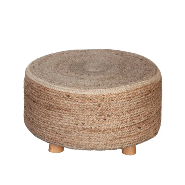 Jute Accent Ottoman Stool By Diamond Sofa - Image 2