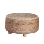 Jute Accent Ottoman Stool By Diamond Sofa - Image 3