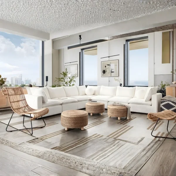 Jute Accent Ottoman Stool By Diamond Sofa - Image 5