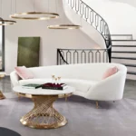 Celine Light Cream Curved Sofa By Diamond Sofa