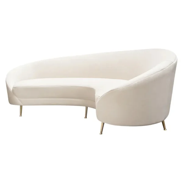 Celine Light Cream Curved Sofa By Diamond Sofa - Image 2