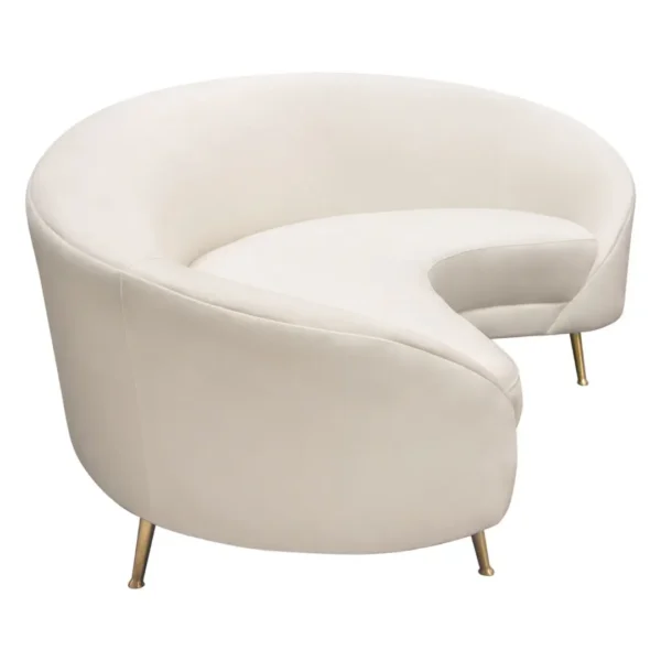 Celine Light Cream Curved Sofa By Diamond Sofa - Image 4