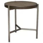 Atwood Grey Oak Circular End Table By Diamond Sofa - Image 2