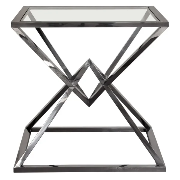 Aria Square Glass Top End Table By Diamond Sofa - Image 2