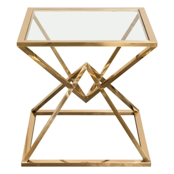 Aria Square Glass Top End Table By Diamond Sofa - Image 3