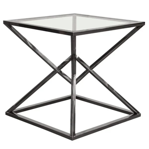 Aria Square Glass Top End Table By Diamond Sofa - Image 4