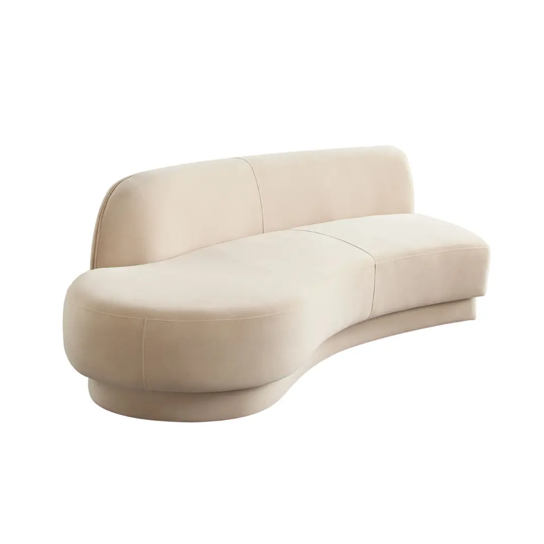 Zelda Curved Chaise Lounge With Pillow Ball By Diamond Sofa | U-Trade Furniture Zelda Curved Chaise Lounge With Pillow Ball By Diamond Sofa - Image 1