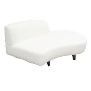 Vesper Curved White Chaise Lounge By Diamond Sofa