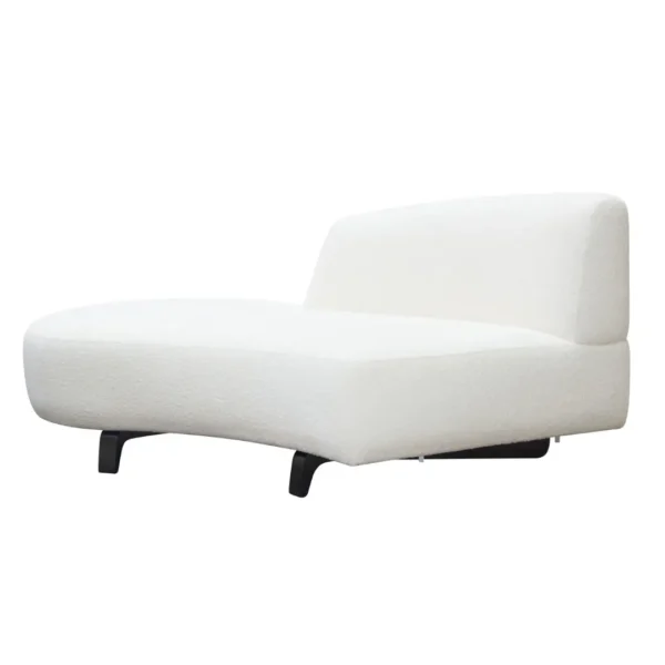 Vesper Curved White Chaise Lounge By Diamond Sofa - Image 2