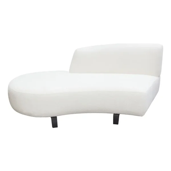 Vesper Curved White Chaise Lounge By Diamond Sofa - Image 3