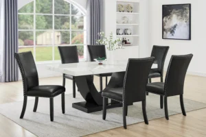 D6051 Black Leather Dining Chair By McFerran