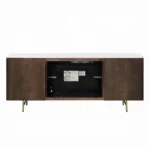 Clayten Espresso Server with Marble Top & Fireplace by ACME - Image 4