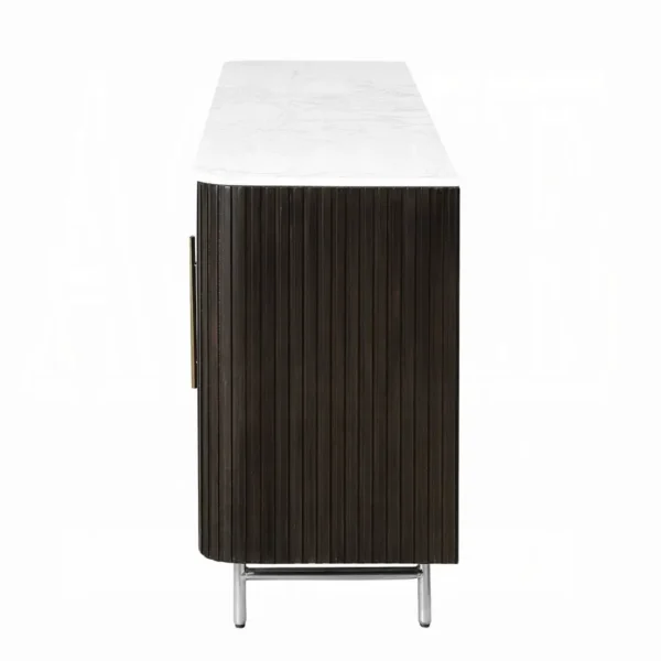 Clayten Espresso Server with Marble Top & Fireplace by ACME - Image 6