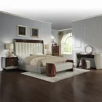 Jamonica Wood and Upholstered Bed Eastern King Size by ACME - Image 6