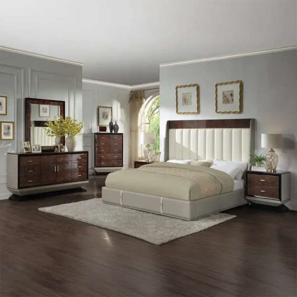 Jamonica Wood and Upholstered Bed Eastern King Size by ACME - Image 5