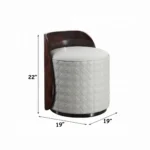 Jamonica Gray Upholstered Vanity Stool by ACME - Image 4