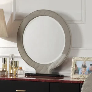 Jamonica Gray Round Vanity Mirror by ACME