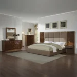 Marcelino Beige Leather Upholstered Bed Eastern King by ACME - Image 6
