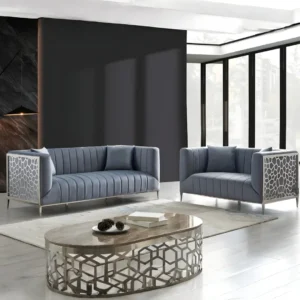 Contemporary Sofa Set Velvet 2 Piece By McFerran